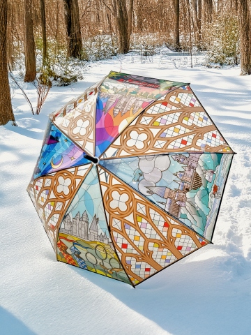 Four Seasons Castle Stained Glass Umbrella - Image 2