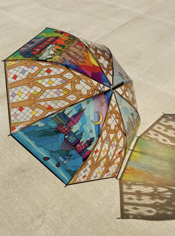 Four Seasons Castle Stained Glass Umbrella - Image 5